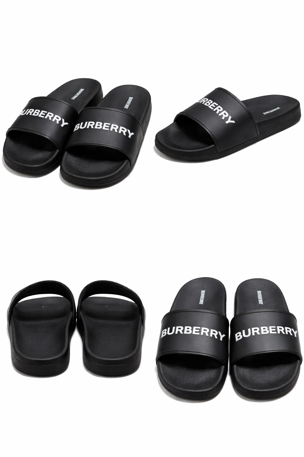 Black Burberry Slides