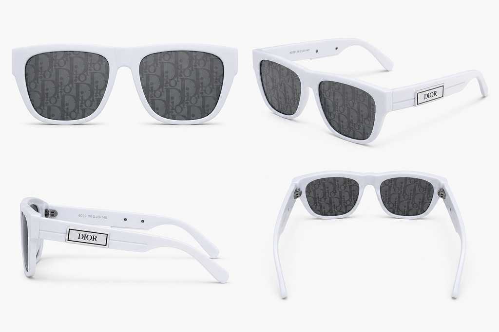 Dior White Sunglasses Printed (With Case)