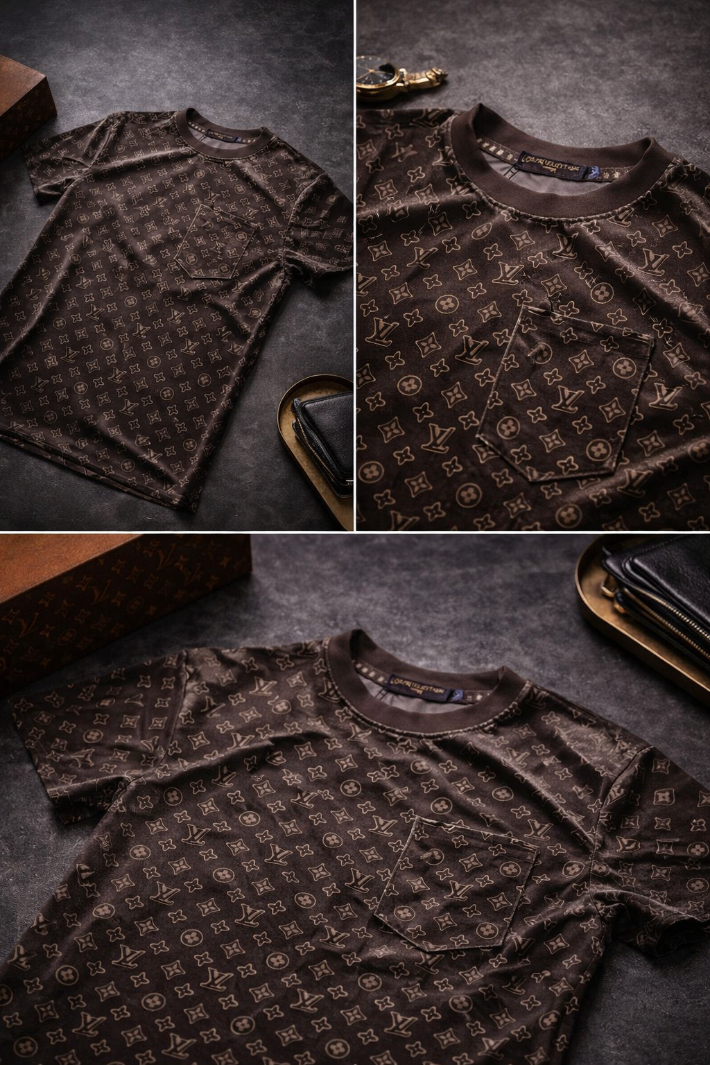 LV brown Velvet Top
