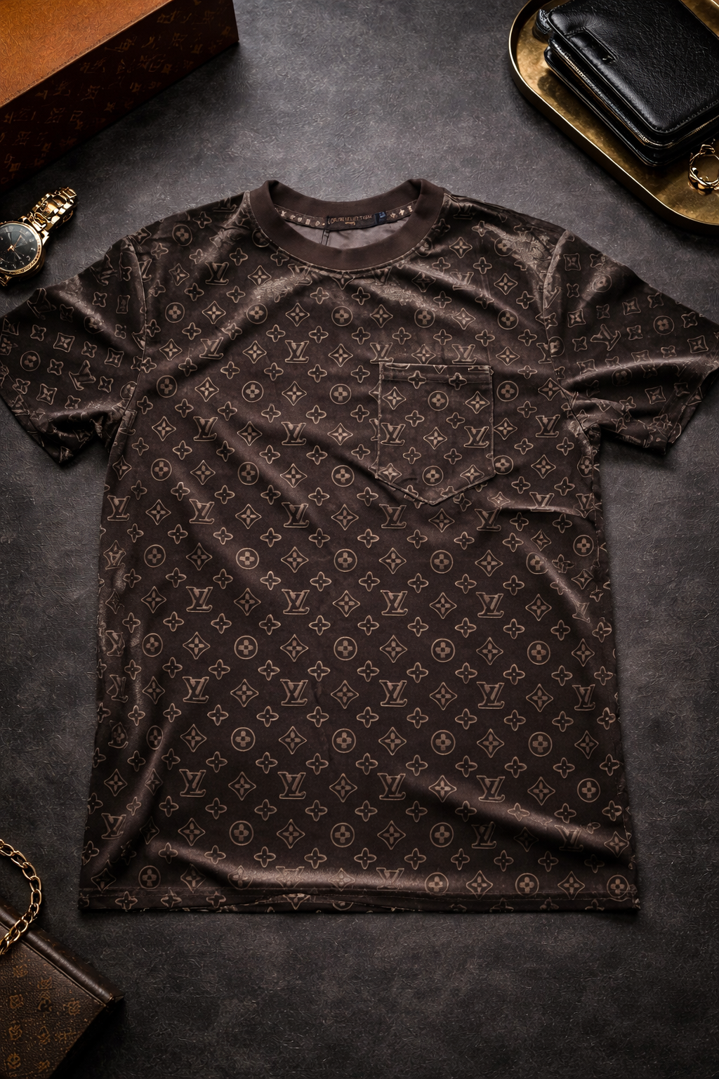 LV brown Velvet Top