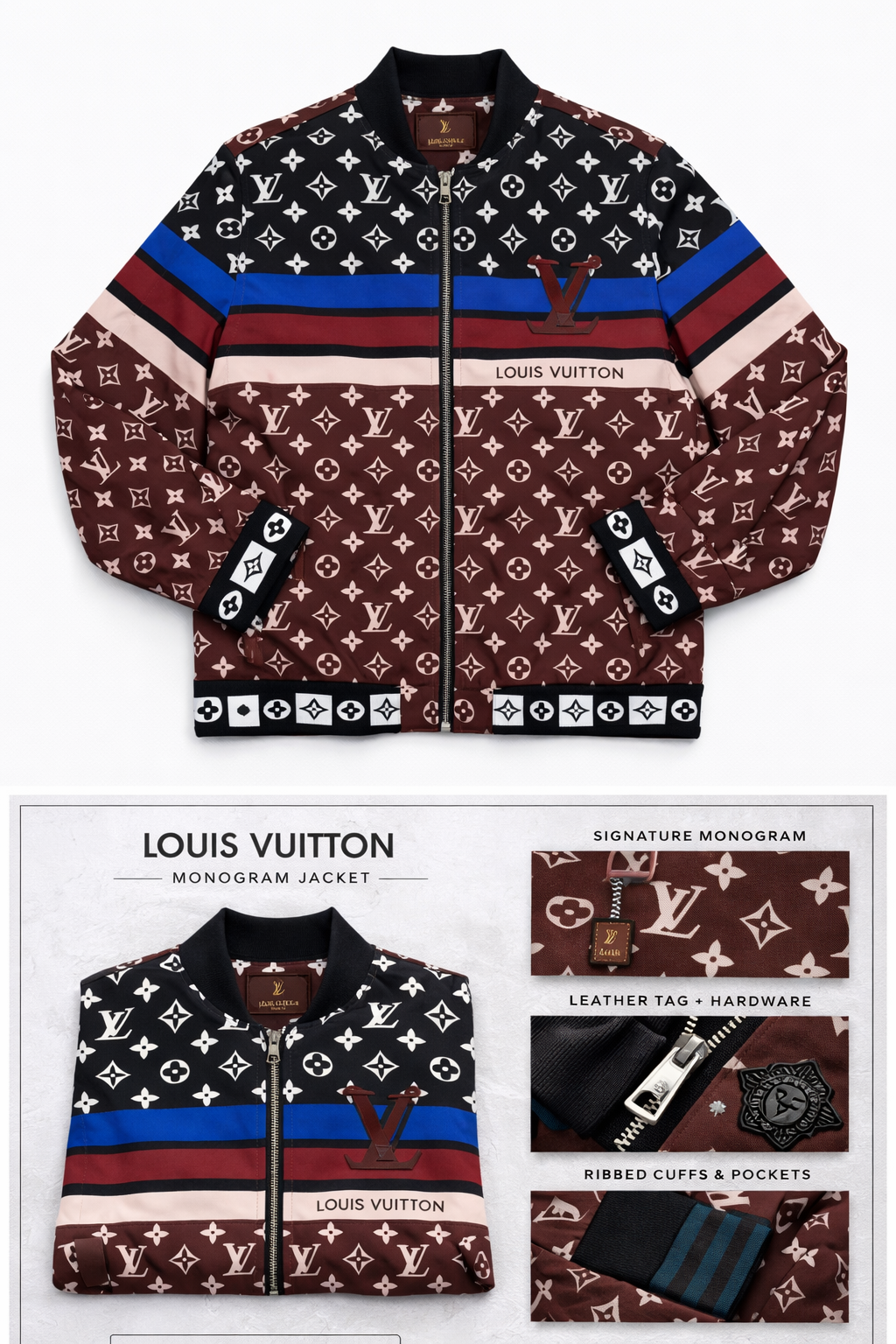 LV brown Zip up