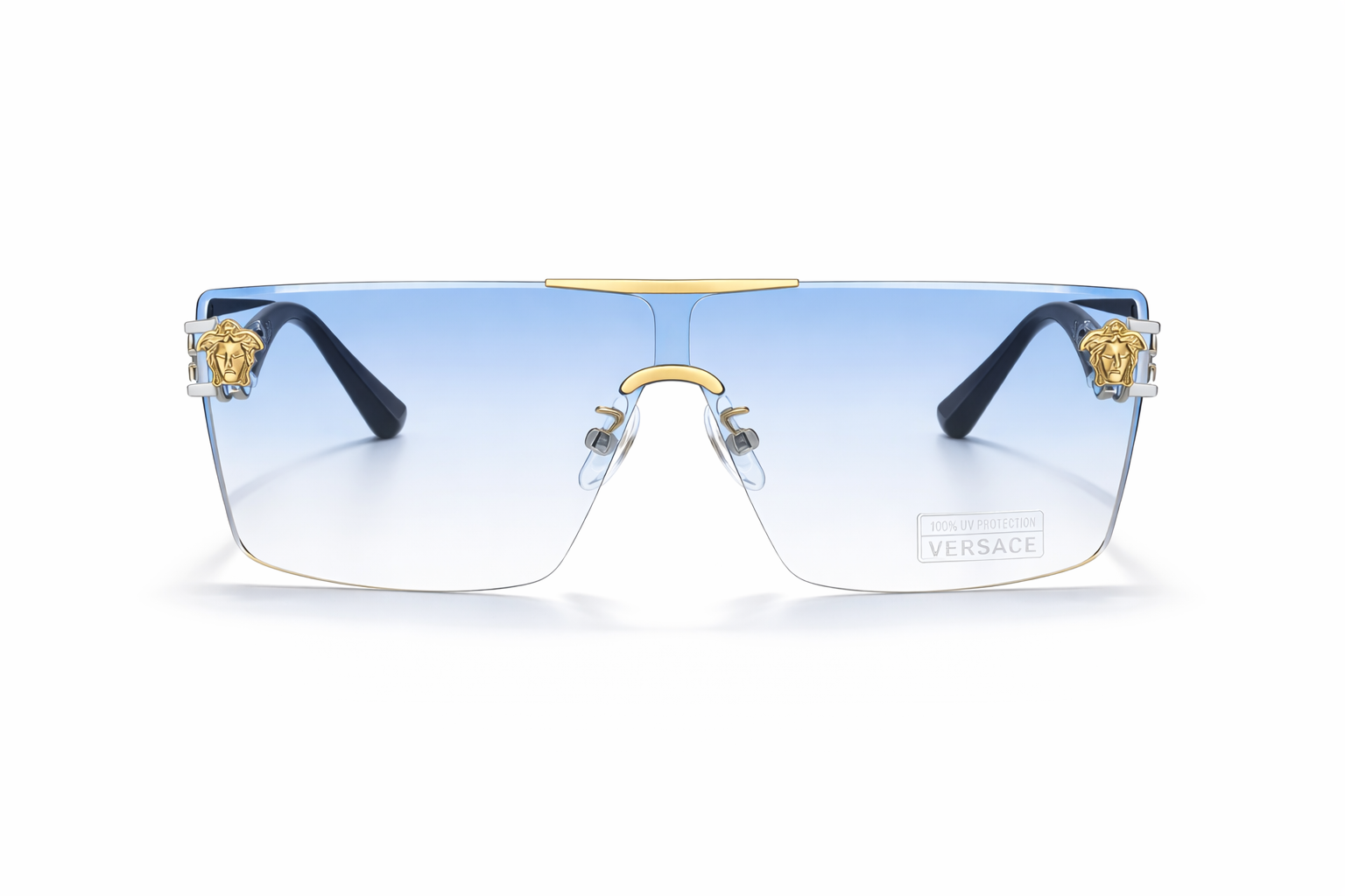Medusa Blue lens sunglasses.